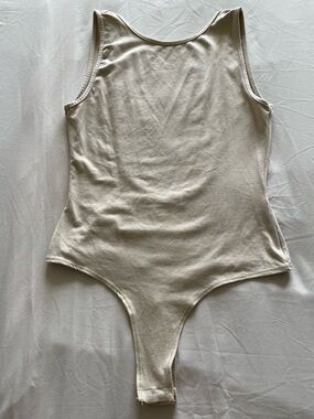 Mind Code Neutral Beige Sleeveless Bodysuit